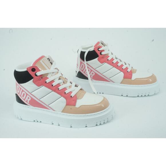Christian Dior D Player Leather High Top Sneakers SZ 36 Trainer $2314 Basketball - Picture 6 of 12